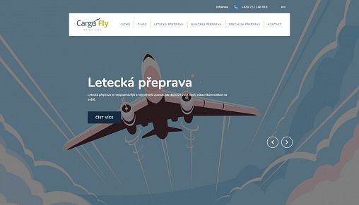 Web pro mezinárodní přepravu CargoFly [cargofly.cz]